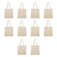 thumbnail image 1 of Natural Cotton Fiber Tote Bags Set of 10, Bulk Pack - Reusable, Great for Grocery, Picnic, Camping, Beach, Outdoor Activities - Natural, 1 of 5