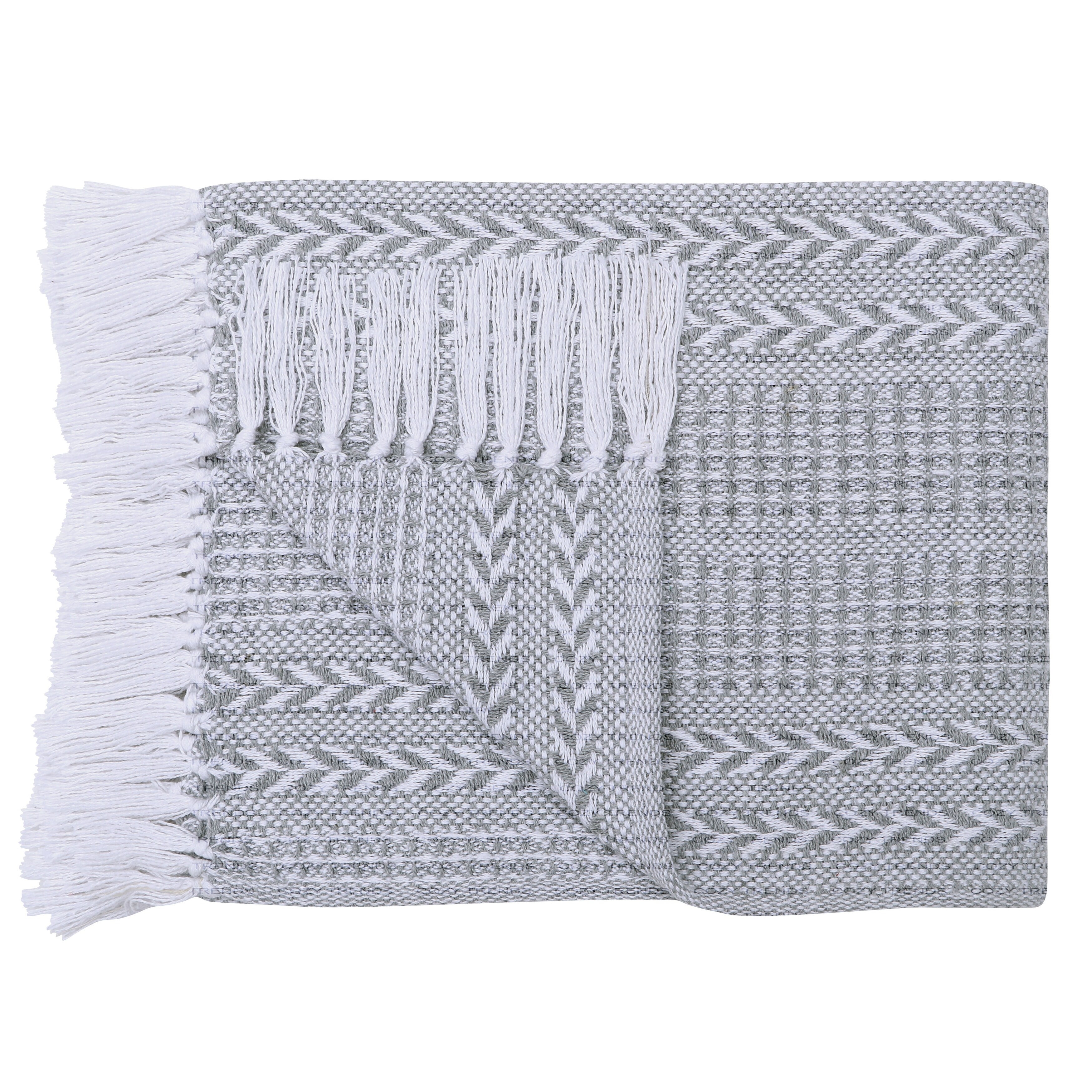 Grey Hand-Woven Cotton Batik Throw Blanket Set