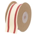 thumbnail image 1 of Uxcell 1 Pcs Natural Cotton Stripes Ribbon for Gift Wrapping and DIY Crafts Decoration Natural with Red 1 1/2", 1 of 5