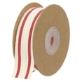 thumbnail image 1 of Uxcell 1 Pcs 0.98" Natural Cotton Stripes Ribbon for Gift Wrapping and DIY Crafts Decoration Red, 1 of 5