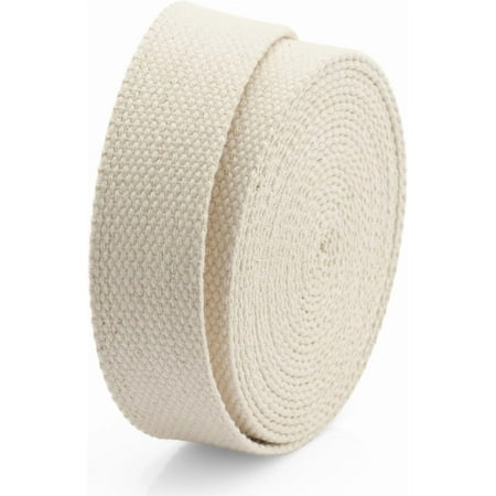 CRAFTME STUDIO Natural Cotton Webbing Ribbon for Bags, Sewing & Crafts (1 Inch x 5 Yards, Natural)
