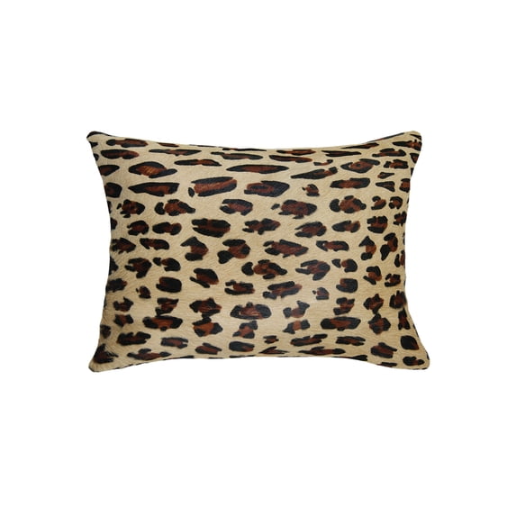 Natural Cowhide Pillow 12x20 Inches Cheetah Torino Togo Design