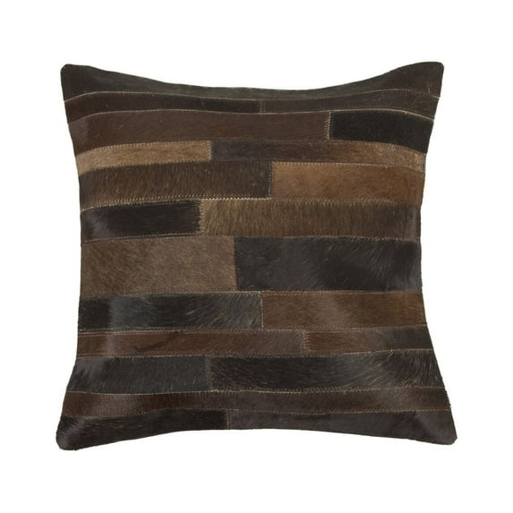 Natural Cowhide Pillow 18x18 Black Silver Torino Madrid 1-Piece