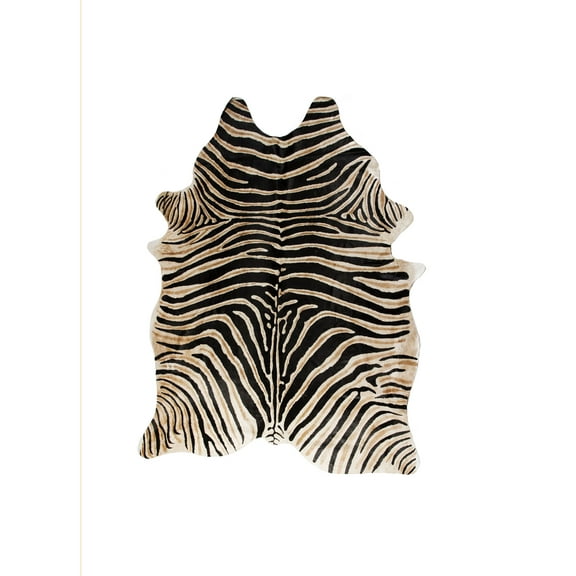 Natural Togo Cowhide Rug | African Zebra | 6'x7'