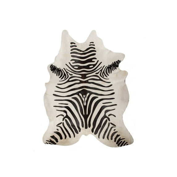 Natural Togo Cowhide Rug | Zebra black on off-white | 5'x7'