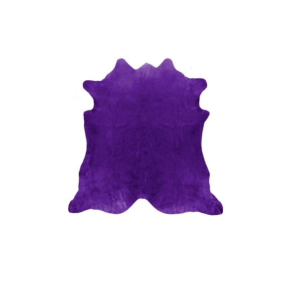 Natural Geneva Cowhide Rug | Bright purple | 6'x7'