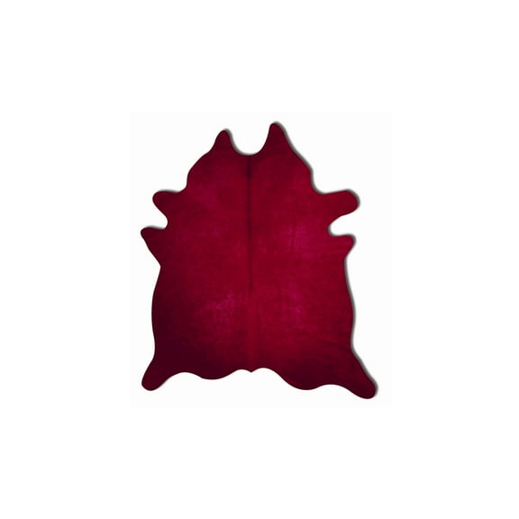 Natural Geneva Cowhide Rug | Burgundy | 6'x7'