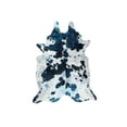 thumbnail image 1 of Natural Scotland Cowhide Rug | Black,white & metallic blue | 6'x7', 1 of 3