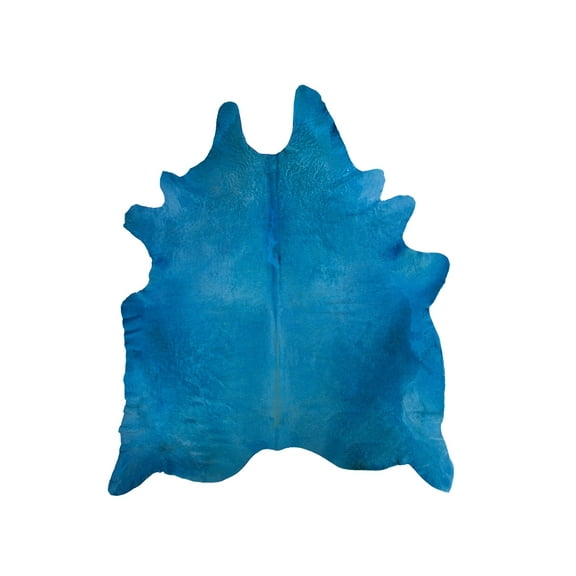 Natural Geneva Cowhide Rug | Sky blue | 5'x7'