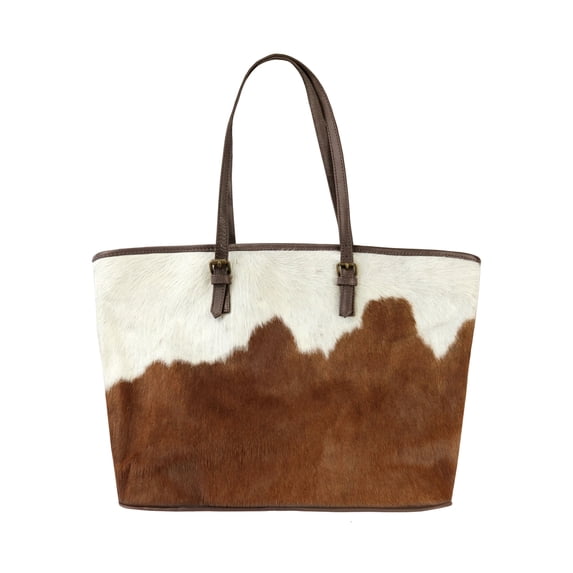 Natural Cowhide Tote Bag 15 Inch Fashion Classic 1-Piece Handmade Variation