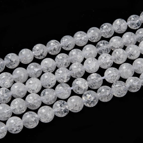 Natural Crackle Quartz Beads Strands Round 8mm Hole: 1mm about 45~48pcs/strand 14.9 inch~15.1 inch