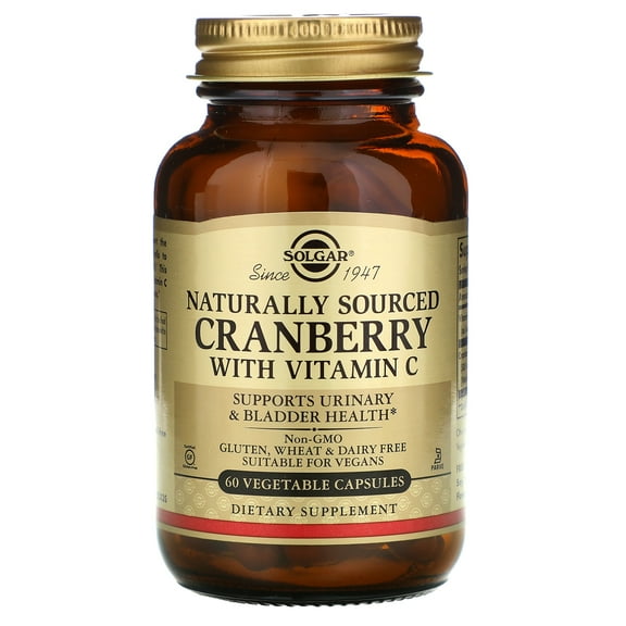 Natural Cranberry with Vitamin C, 60 Vegetable Capsules, Solgar