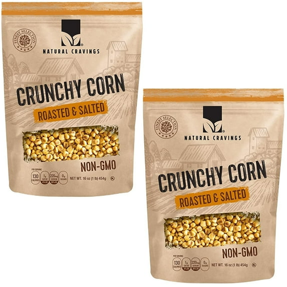 Natural Cravings Original Toasted Corn Kernels Snack in Resealable Bag Healthy Snacks 16oz