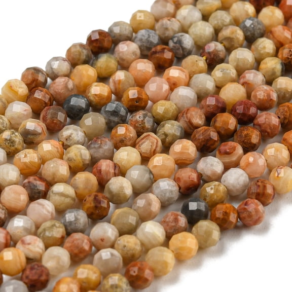 Natural Crazy Lace Agate Beads Strands Faceted Round 3mm Hole: 0.8mm about 120pcs/strand 15 inch DIY