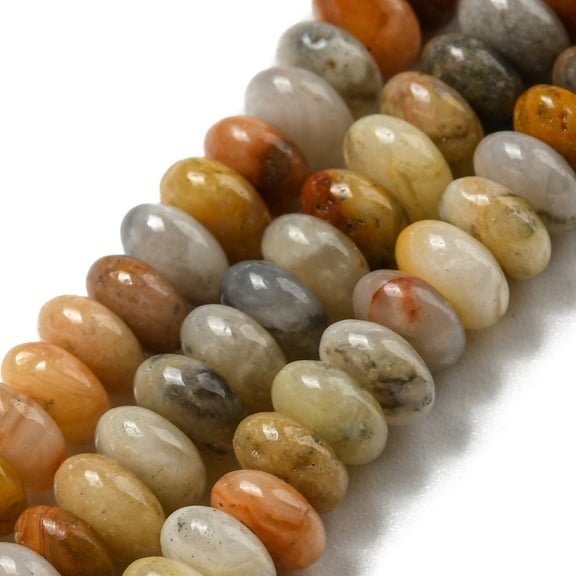 Natural Crazy Lace Agate Beads Strands Rondelle 4~4.5x2~2.5mm Hole: 1.2mm about 155~163pcs/strand 15.24''~15.31''(38.7~38.9cm) Crazy Agate