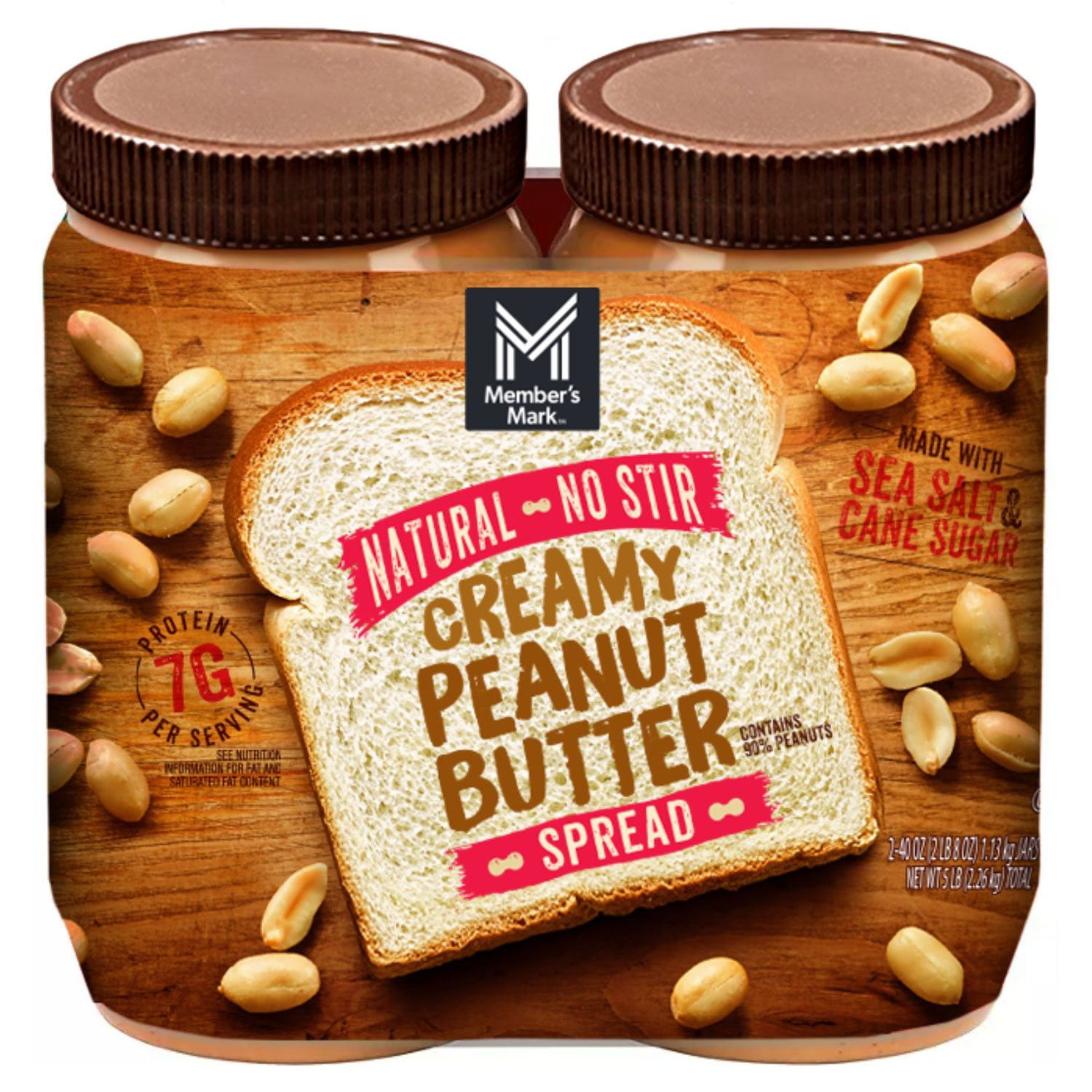 Natural Creamy Peanut Butter, 40 oz., 2 pk.