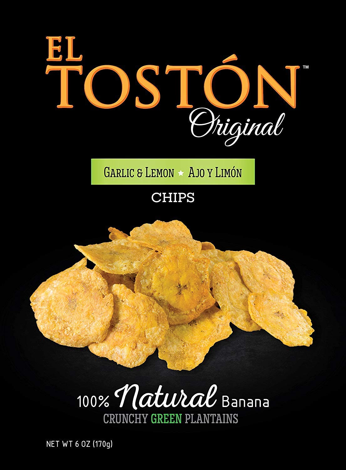 Natural Crunchy Green Plantains Banana Chips (GARLIC LEMON, PACK OF 4)