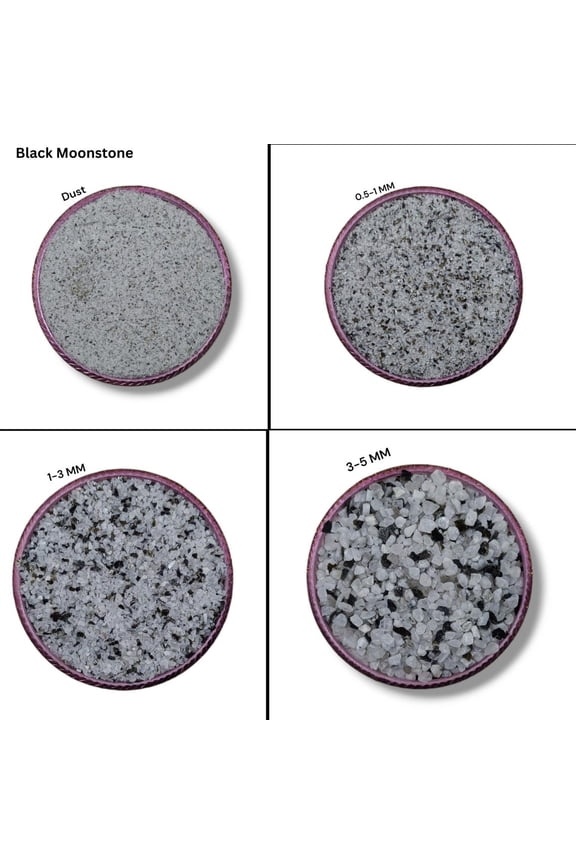 Natural Crushed Black Moonstone Coarse Gemstone Powder Crushed All Size For Woodwork, Ring Inlay Moonstone Healing Stone Powder Crushed 3 to 5 MM 50 Gram ( 1.76 OZ )