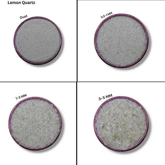 Natural Crushed Lemon Quartz Coarse Gemstone Powder Crushed All Size For Woodwork, Ring Inlay Lemon Quartz Healing Stone Powder Inlays 0.5 to 1 MM 50 Gram ( 1.76 OZ )