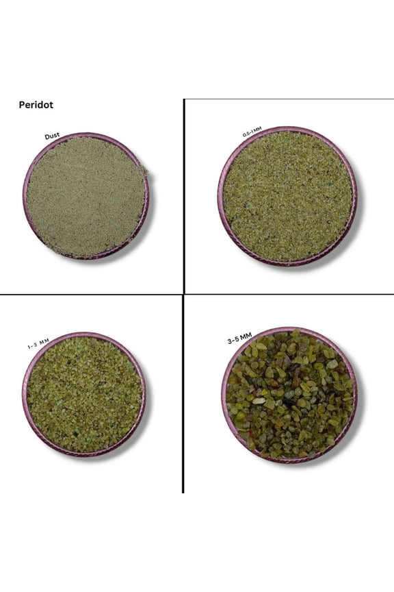 Natural Crushed Peridot Coarse Gemstone Powder Crushed All Size For Woodwork, Ring Inlay Peridot Healing Stone Powder, Resin Art Inlay Dust Powder 50 Gram ( 1.76 OZ )