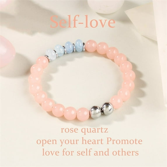 Natural Beaded Bracelet for Men Women, Stretch Elastic String Adjustable Bracelet, Handmade Unisex Boho Jewelry with Energy Stones for Everyday Fashion