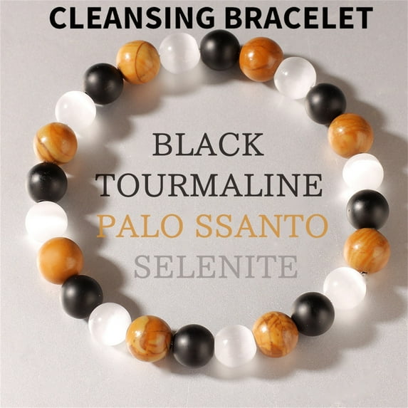 Stone Bracelet for Women Men, Adjustable Elastic String Beaded Bracelet, Handmade Boho Style Unisex Stretch Jewelry with Natural Gemstones for Daily Wear