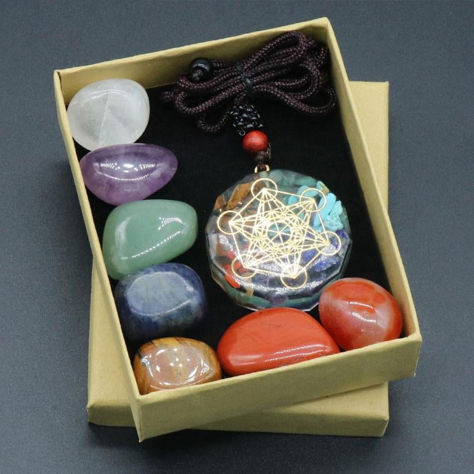 Natural Crystal Chakra Amethyst Stone Healing Reiki 7 Collection Chakra ...