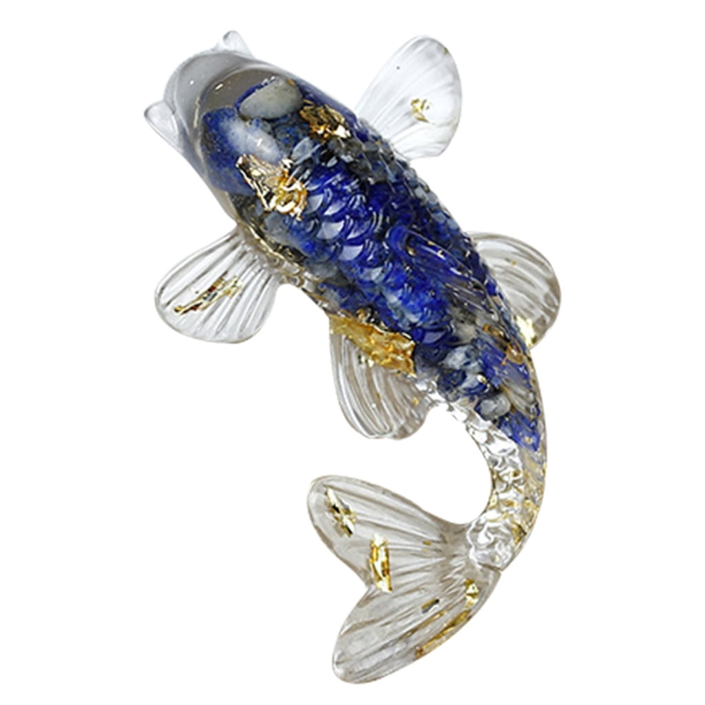 Natural Crystal Crushed Stone Drip Gel Small Fish-shaped Ornaments for ...