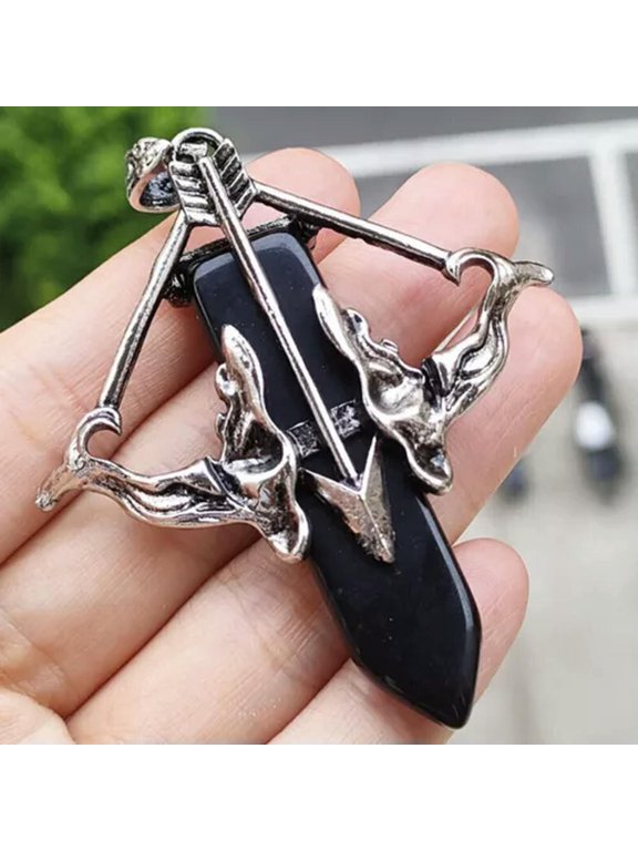 Natural Crystal Cupid Bow and Arrow Pendant Love Angel Point Quartz Healing Gift