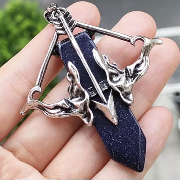 Natural Crystal Cupid Bow and Arrow Pendant Love Angel Point Quartz Healing Gift