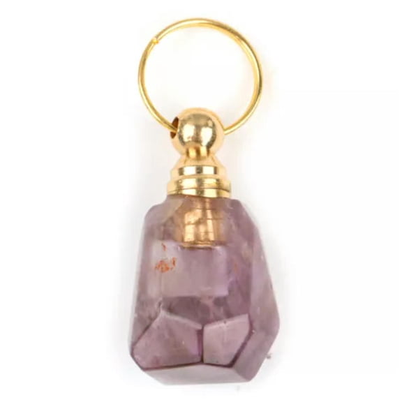 Natural Crystal Essential Oil Perfume Diffuser Bottle Quartz Stone Pendant Gift