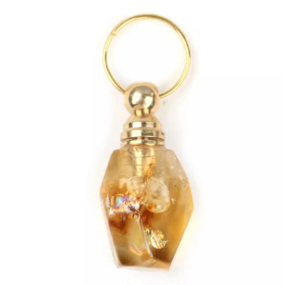 Natural Crystal Essential Oil Perfume Diffuser Bottle Quartz Stone Pendant Gift