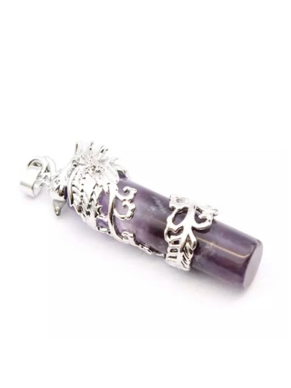 Natural Crystal Gemstones Phoenix Column Pendant Chakra Reiki Healing Beads Gift