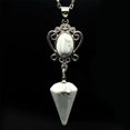thumbnail image 1 of Natural Crystal Hexagonal Pointed Cone Pendant Pendulum Reiki Chakra Necklace, 1 of 6