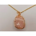 thumbnail image 1 of Natural Crystal Raw Wire Wrapped Gold Necklace Rose Quartz, Love stone, 1 of 11