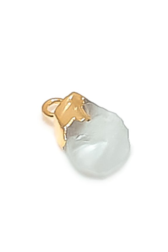 Natural Crystal Rough Gemstone 925 Sterling Silver Jewelry Pendant 0.59"