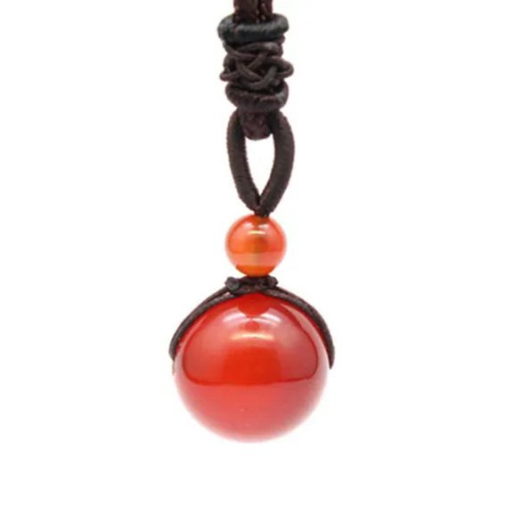 Natural Crystal Round Beads Balls Chakra Quartz Necklace Pendant Healing Reiki