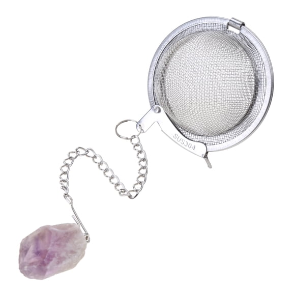 Natural Crystal Stone Practical Tea Infuser Mesh Filter with Chain Tea Strainer