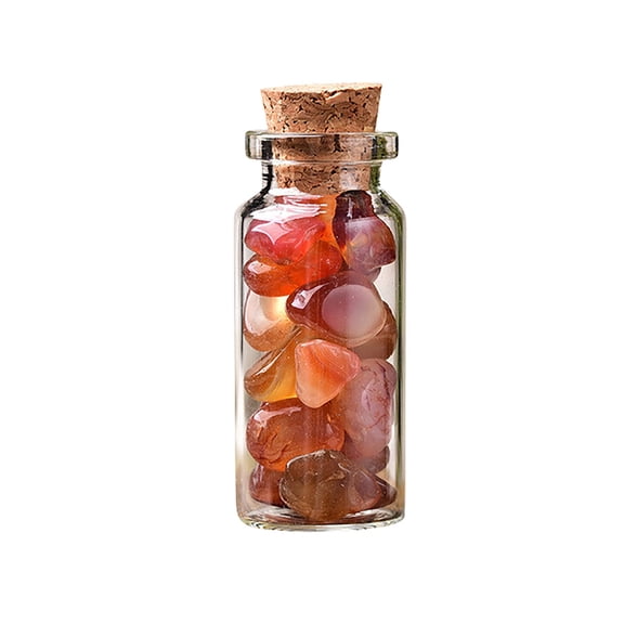 Natural Crystal Stone Wish Bottle, Glass Jar Filled with Gemstones for Decoration, Birthday Gift Blessing Gifts for Relatives, Meditation and Positive Energy
