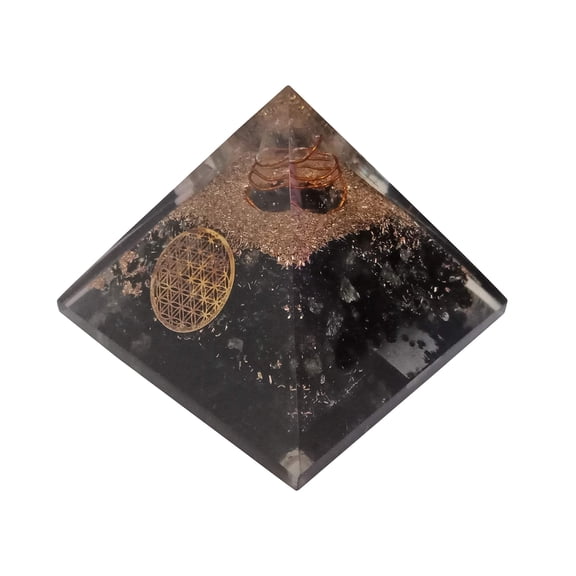 Natural Crystal Tourmaline Energy Generator Orgone Pyramid EMF Protection Healing Meditation Chakra Orgonite Pyramid