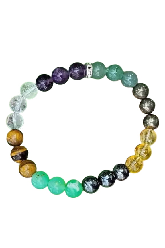 Natural Crystal and Peacocks Stone Money Attractor Beautiful with Crystal Stone Beaded Bangles