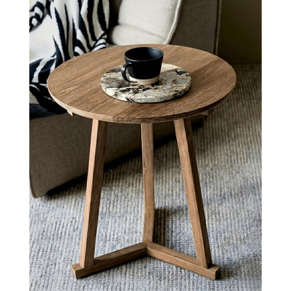 Natural Crystalline Round Tray (9.5'') - Brazilian Marble White-Grey-Black Pattern