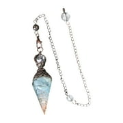 Natural Crystals Pendulum Gemstone Dowsing Pendulum 6 Faceted Hexagonal Pointed Pendant for , Energy Balancing Blue