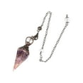 thumbnail image 1 of Natural Crystals Pendulum Gemstone Dowsing Pendulum 6 Faceted Hexagonal Pointed Pendant for , Energy Balancing Golden, 1 of 8