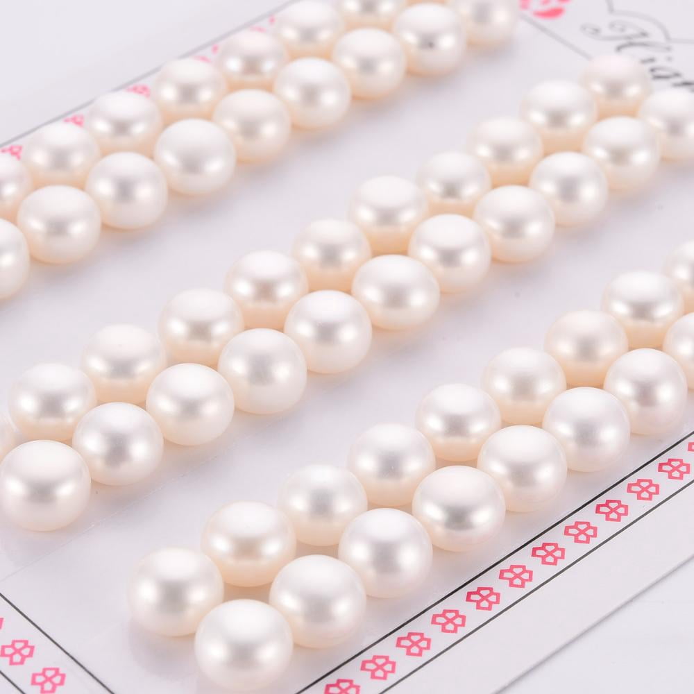 Natural Cultured Freshwater Pearl Beads Grade 3A Half Drilled Rondelle Floral White 7~8x6mm Hole: 0.8mm about 66pcs/board DIY