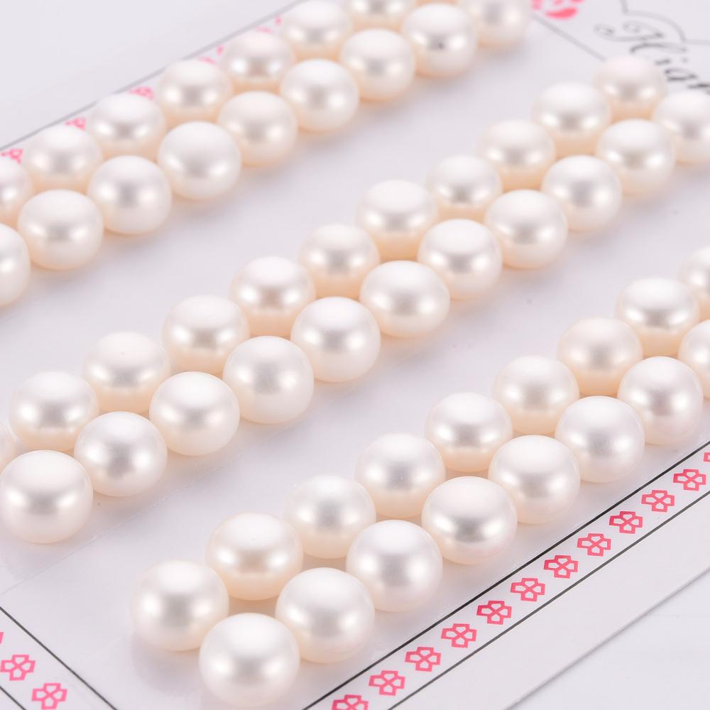 Natural Cultured Freshwater Pearl Beads Grade 3A Half Drilled Rondelle Floral White 7~8x6mm Hole: 0.8mm about 66pcs/board