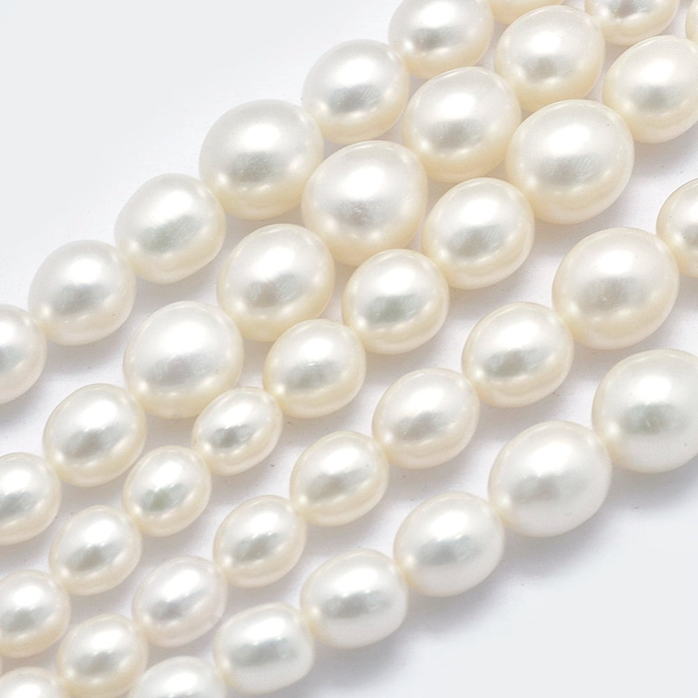 Natural Cultured Freshwater Pearl Beads Strands Graduated WhiteSmoke 5~12x4~9mm Hole: 0.8mm about 62pcs/strand 15.7 inch DIY
