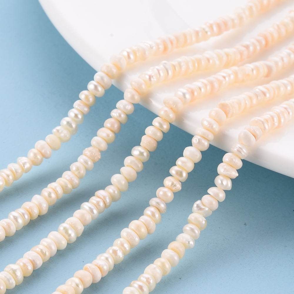 Natural Cultured Freshwater Pearl Beads Strands Potato White 4~5x4~5x2~3mm Hole: 0.5mm about 135~136pcs/strand 14.17 ~14.37inch(36~36.5cm)