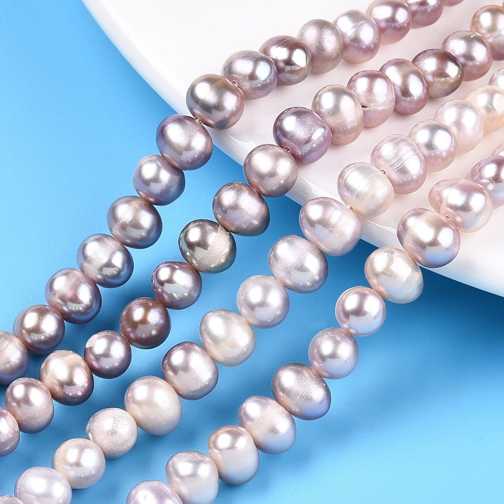 Natural Cultured Freshwater Pearl Beads Strands Potato Plum 5.5~8.5x5.5~6.5mm Hole: 0.6mm 57~59pcs/strand 13.58~13.78 inch(34.5~35cm)