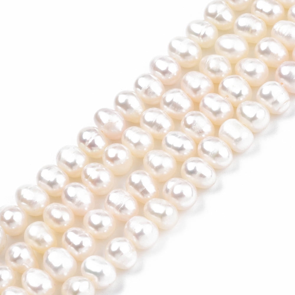 Natural Cultured Freshwater Pearl Beads Strands Potato Seashell Color 3.5~5x4.5~6x4~5mm13.70 inch~13.98 inch(34.8cm~35.5cm)